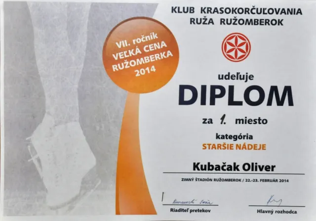 Krasokorčuliarske úspechy Olivera Kubačáka
